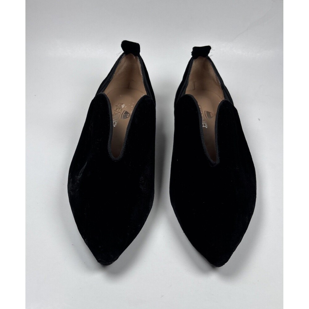 Menina Black Velvet Pointed Toe Smoking Slipper Flats Women’s Elegant Loafers 37 - Picture 3 of 16